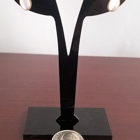 STAR QUARTZ gray sterling silver EARRINGS 6x8mm - Picture 4 of 9